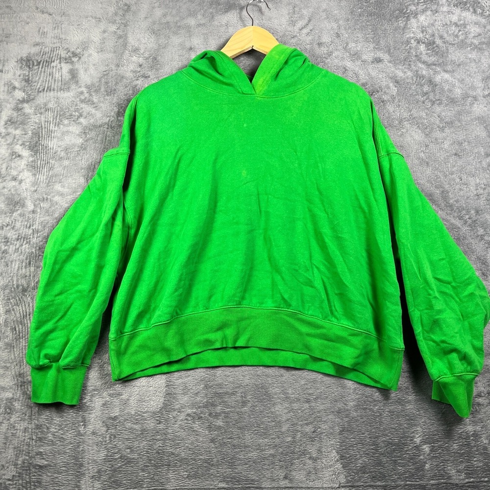 Old Navy Oversized Hoodie Women 2XL Bright Kelly Green Relaxed Fit Drop Shoulder